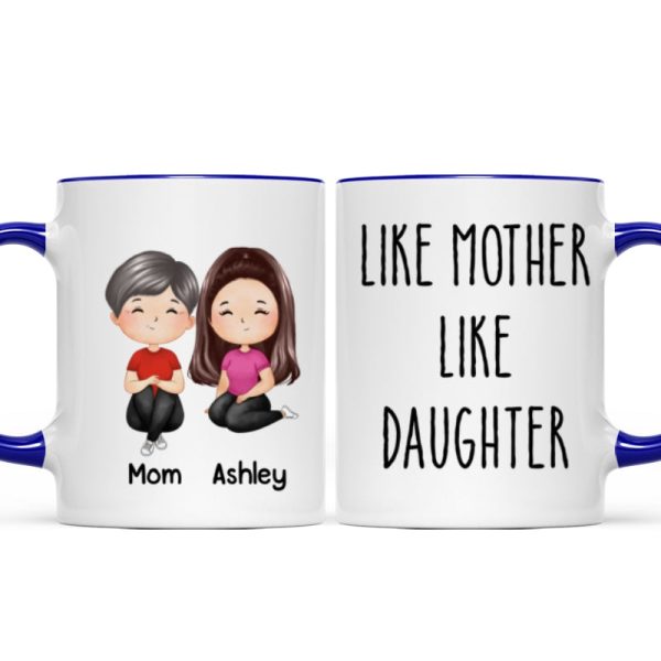 Like Mother Like Daughter Doll Woman Sitting Watercolor Style Personalized Mug Like Mother Like Daughter Doll Woman Sitting Watercolor Style Personalized Mug