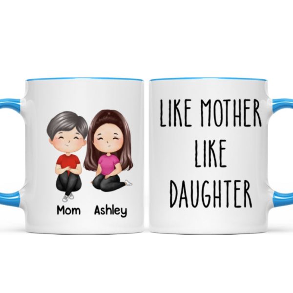 Like Mother Like Daughter Doll Woman Sitting Watercolor Style Personalized Mug Like Mother Like Daughter Doll Woman Sitting Watercolor Style Personalized Mug