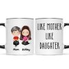 Like Mother Like Daughter Doll Woman Sitting Watercolor Style Personalized Mug Like Mother Like Daughter Doll Woman Sitting Watercolor Style Personalized Mug