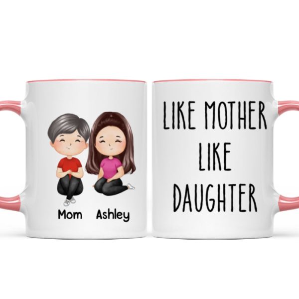 Like Mother Like Daughter Doll Woman Sitting Watercolor Style Personalized Mug Like Mother Like Daughter Doll Woman Sitting Watercolor Style Personalized Mug