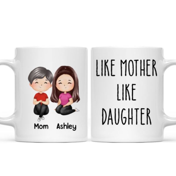 Like Mother Like Daughter Doll Woman Sitting Watercolor Style Personalized Mug Like Mother Like Daughter Doll Woman Sitting Watercolor Style Personalized Mug
