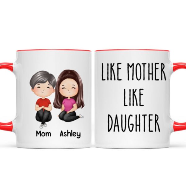 Like Mother Like Daughter Doll Woman Sitting Watercolor Style Personalized Mug Like Mother Like Daughter Doll Woman Sitting Watercolor Style Personalized Mug