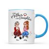 Like Mother Like Daughter Pretty Cartoon Mom & Daughter Personalized Mug