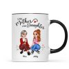 Like Mother Like Daughter Pretty Cartoon Mom & Daughter Personalized Mug