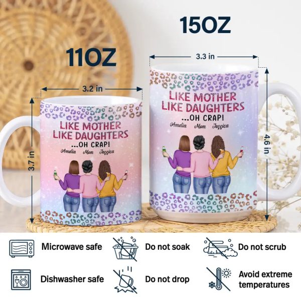 Like Mother Like Daughter Twinkle Leopard - Personalized White Edge-to-Edge Mug Like Mother Like Daughter Twinkle Leopard - Personalized White Edge-to-Edge Mug