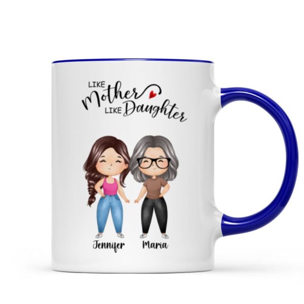Like Mother Like Daughter Watercolor Mom & Daughter Personalized Mug