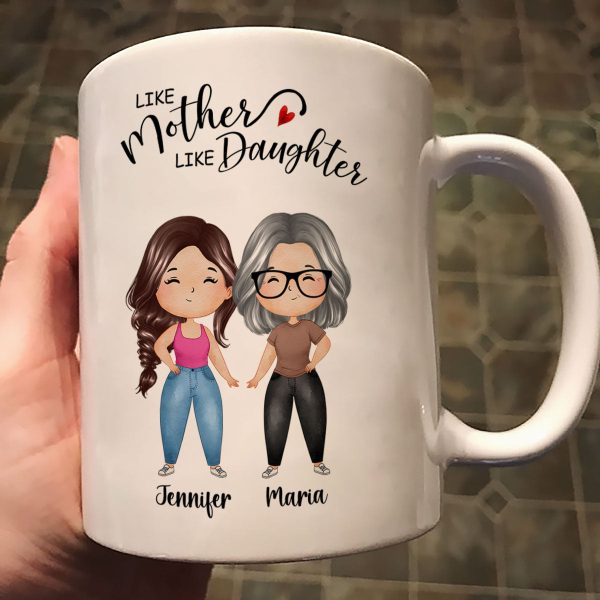 Like Mother Like Daughter Watercolor Mom & Daughter Personalized Mug