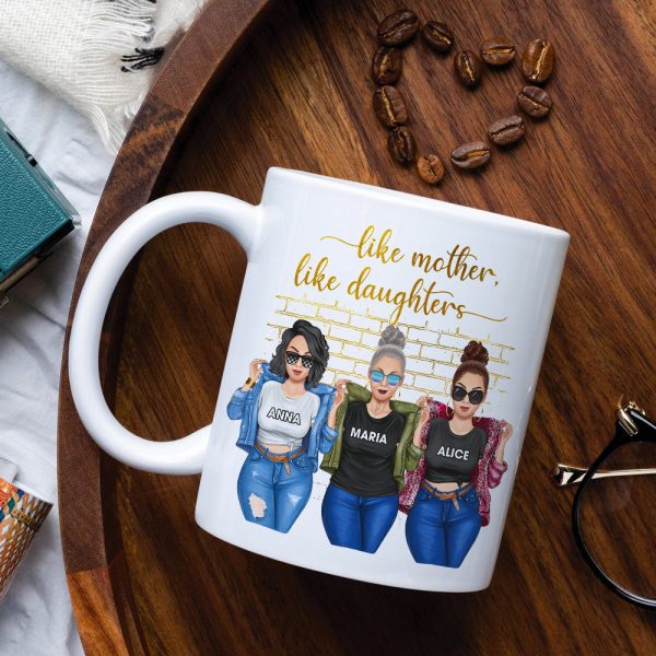 Like Mother Like Daughters Personalized White Mug