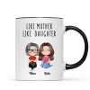 Like Mother Like Daughters Watercolor Style Women Sitting Gift For Mom Daughters Personalized Mug