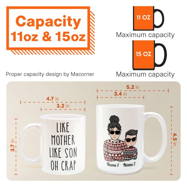 Like Mother Like Son Oh Crap - Personalized Mug Like Mother Like Son Oh Crap - Personalized Mug