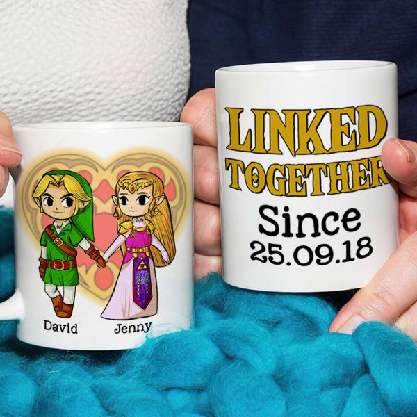 Linked Together Personalized Couple White Mug - 03natn030623
