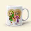 Linked Together Personalized Couple White Mug - 03natn030623