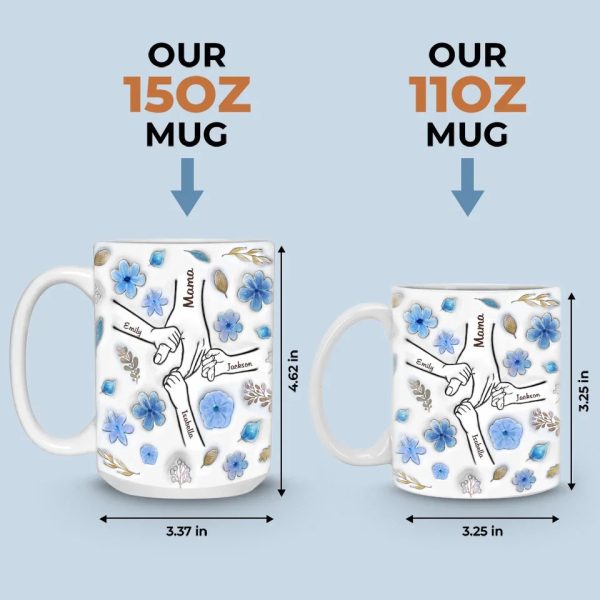 Little Hands, Big Love - Family Personalized Custom 3D Inflated Effect Printed Mug - Christmas Gift For Mom, Grandma Little Hands, Big Love - Family Personalized Custom 3D Inflated Effect Printed Mug - Christmas Gift For Mom, Grandma