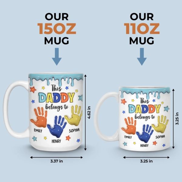 Little Hands, Big Love - Family Personalized Custom 3D Inflated Effect Printed Mug - Father's Day, Gift For Dad, Grandpa Little Hands, Big Love - Family Personalized Custom 3D Inflated Effect Printed Mug - Father's Day, Gift For Dad, Grandpa