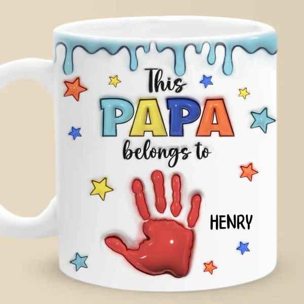 Little Hands, Big Love - Family Personalized Custom 3D Inflated Effect Printed Mug - Father's Day, Gift For Dad, Grandpa Little Hands, Big Love - Family Personalized Custom 3D Inflated Effect Printed Mug - Father's Day, Gift For Dad, Grandpa