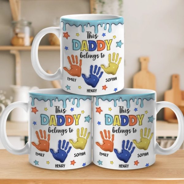 Little Hands, Big Love - Family Personalized Custom 3D Inflated Effect Printed Mug - Father's Day, Gift For Dad, Grandpa Little Hands, Big Love - Family Personalized Custom 3D Inflated Effect Printed Mug - Father's Day, Gift For Dad, Grandpa