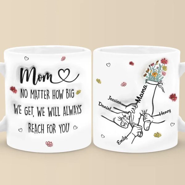 Little Hands, Big Love - Family Personalized Custom 3D Inflated Effect Printed Mug - Gift For Mom, Grandma Little Hands, Big Love - Family Personalized Custom 3D Inflated Effect Printed Mug - Gift For Mom, Grandma