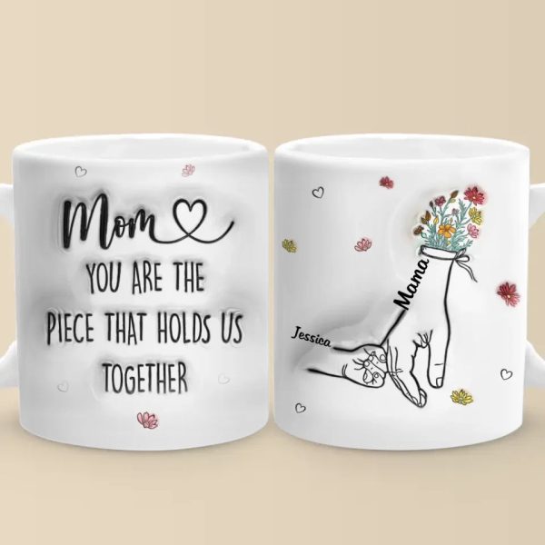 Little Hands, Big Love - Family Personalized Custom 3D Inflated Effect Printed Mug - Gift For Mom, Grandma Little Hands, Big Love - Family Personalized Custom 3D Inflated Effect Printed Mug - Gift For Mom, Grandma