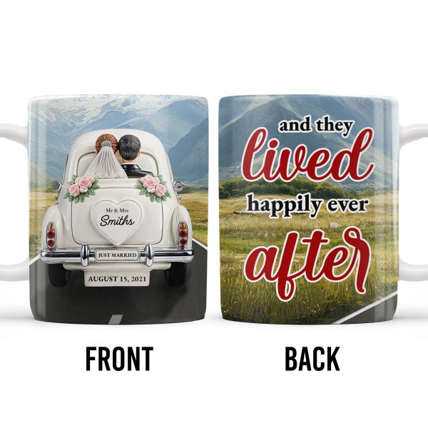 Lived Happily Ever After Vintage Car And Couple Design - Personalized Custom Coffee Mug - CPL114_MG Lived Happily Ever After Vintage Car And Couple Design - Personalized Custom Coffee Mug - CPL114_MG