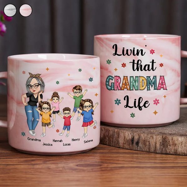 Living That Grandma Life - Personalized Marble Mug Living That Grandma Life - Personalized Marble Mug