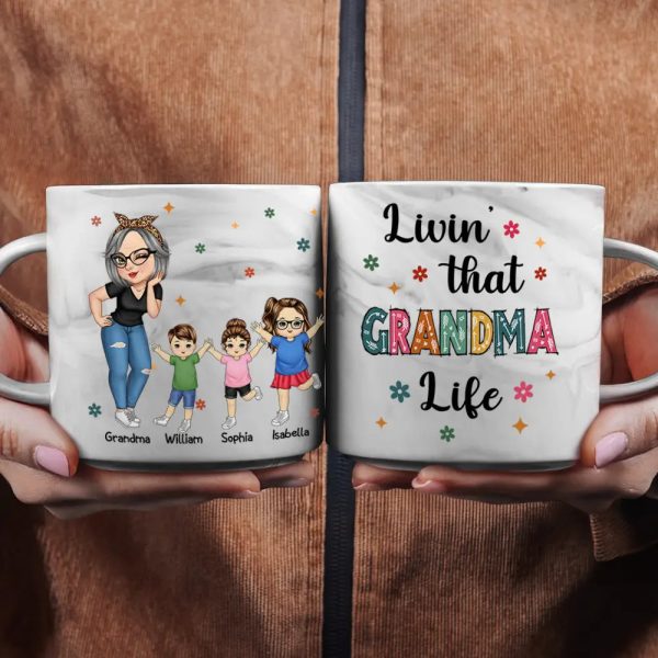 Living That Grandma Life - Personalized Marble Mug Living That Grandma Life - Personalized Marble Mug