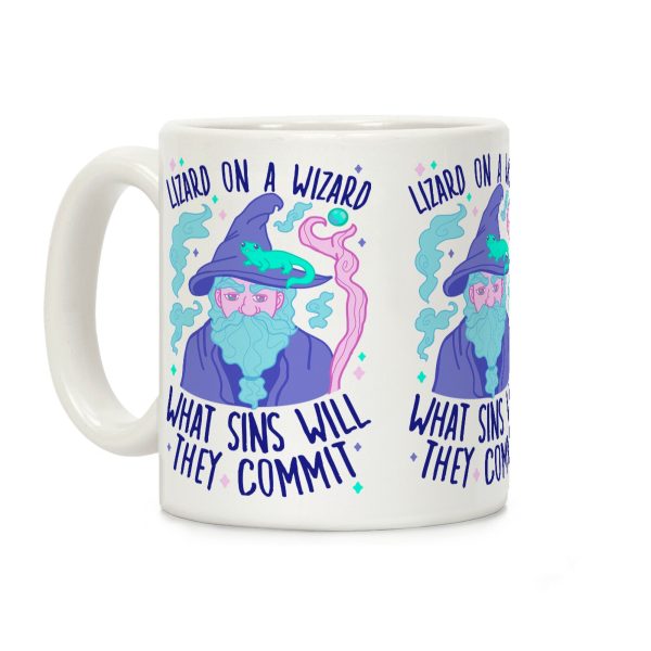Lizard On A Wizard What Sins Will They Commit Coffee Mug Lizard On A Wizard What Sins Will They Commit Coffee Mug
