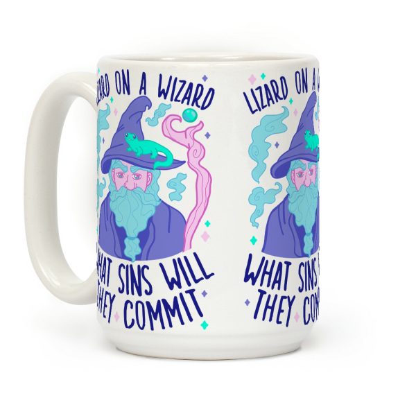 Lizard On A Wizard What Sins Will They Commit Coffee Mug Lizard On A Wizard What Sins Will They Commit Coffee Mug