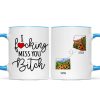 Long Distance Best Friend Moving Gift Watercolor Wildflower State Map Personalized Mug