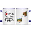 Long Distance Best Friend Moving Gift Watercolor Wildflower State Map Personalized Mug