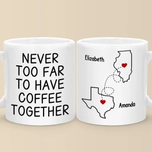 Long Distance Cherishing Moments With My Besties This Holiday - Bestie Personalized Custom Mug - Christmas Gift For Best Friends, BFF, Sisters
