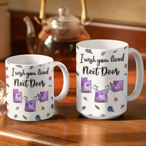 Long Distance I Wish We Lived Closer - Personalized 3D Inflated Effect Printed Mug, Personalized White Edge-to-Edge Mug Long Distance I Wish We Lived Closer - Personalized 3D Inflated Effect Printed Mug, Personalized White Edge-to-Edge Mug