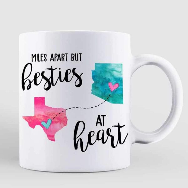 Long Distance Modern Girls Besties Front View Gift For Besties Sisters Siblings Personalized Mug Long Distance Modern Girls Besties Front View Gift For Besties Sisters Siblings Personalized Mug