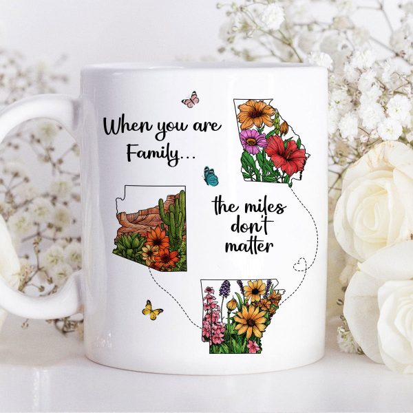 Long Distance Mom Gift Mothers Day Custom State Map Mug