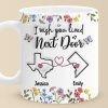 Long Distance Real Friendship Transcends Time And Space - Bestie Personalized Custom 3D Inflated Effect Printed Mug - Gift For Best Friends, BFF, Sisters