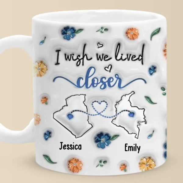 Long Distance The Love Between Family - Family Personalized Custom 3D Inflated Effect Printed Mug - Gift For Family Members Long Distance The Love Between Family - Family Personalized Custom 3D Inflated Effect Printed Mug - Gift For Family Members
