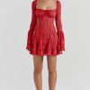 Long Sleeve Lace Square Neck Mini Dress Long Sleeve Lace Square Neck Mini Dress