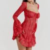 Long Sleeve Lace Square Neck Mini Dress Long Sleeve Lace Square Neck Mini Dress