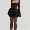 Long Sleeve Lace Square Neck Mini Dress Long Sleeve Lace Square Neck Mini Dress