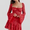 Long Sleeve Lace Square Neck Mini Dress Long Sleeve Lace Square Neck Mini Dress