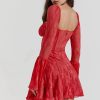 Long Sleeve Lace Square Neck Mini Dress Long Sleeve Lace Square Neck Mini Dress