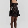 Long Sleeve Lace Square Neck Mini Dress Long Sleeve Lace Square Neck Mini Dress