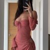Long Sleeve Mesh Tie Up Hollow Drawstring Mini Dress Long Sleeve Mesh Tie Up Hollow Drawstring Mini Dress