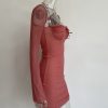 Long Sleeve Mesh Tie Up Hollow Drawstring Mini Dress Long Sleeve Mesh Tie Up Hollow Drawstring Mini Dress