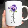 Love From Grandma To Granddaughter With Pansy Flower - Personalized Custom Coffee Mug - GDT021_MG