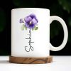 Love From Grandma To Granddaughter With Pansy Flower - Personalized Custom Coffee Mug - GDT021_MG