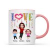 LOVE Happy Doll Grandma Mom With Kids Personalized Mug
