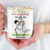 Love Is Growing Old With You, Gift For Couple, Personalized Mug, Stick Couple Kissing Mug, Anniversary Gift