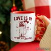 Love Is In The Air Try Not To Breathe Cat Personalized Mug, Funny Anti-Valentine Gift with Custom Name Love Is In The Air Try Not To Breathe Cat Personalized Mug, Funny Anti-Valentine Gift with Custom Name
