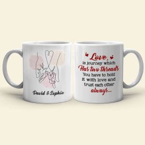 Love Is Journey Which Has Two Threads Personalized Couple Mug, Gift For Couple