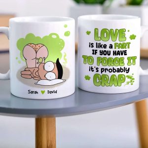 Love Is Like A Fart, Personalized Couple Mug, Gift For Couple